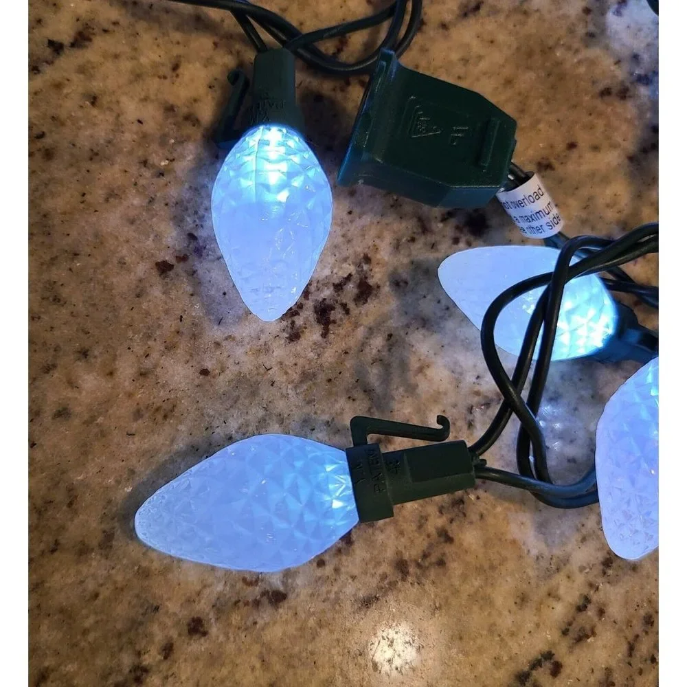 50 Pine Cone Christmas Tree Lights 25 each String Strand White Big Bulb